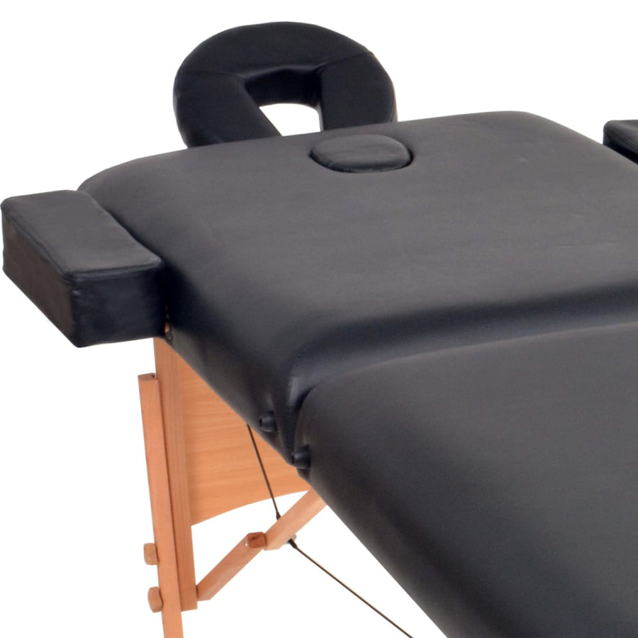 Massagetafel Inklapbaar 2 Zones 10 Cm Dik Zwart