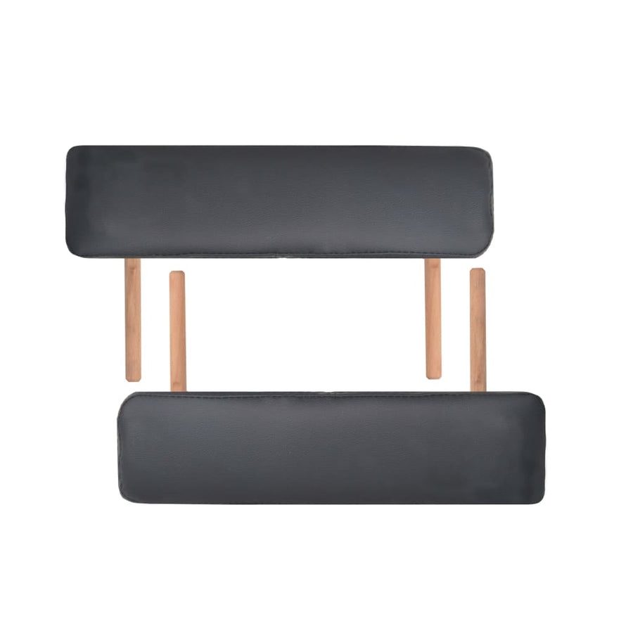 Massagetafel Inklapbaar 2 Zones 10 Cm Dik Zwart