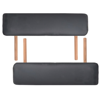 Massagetafel Inklapbaar 3 Zones 10 Cm Dik Zwart