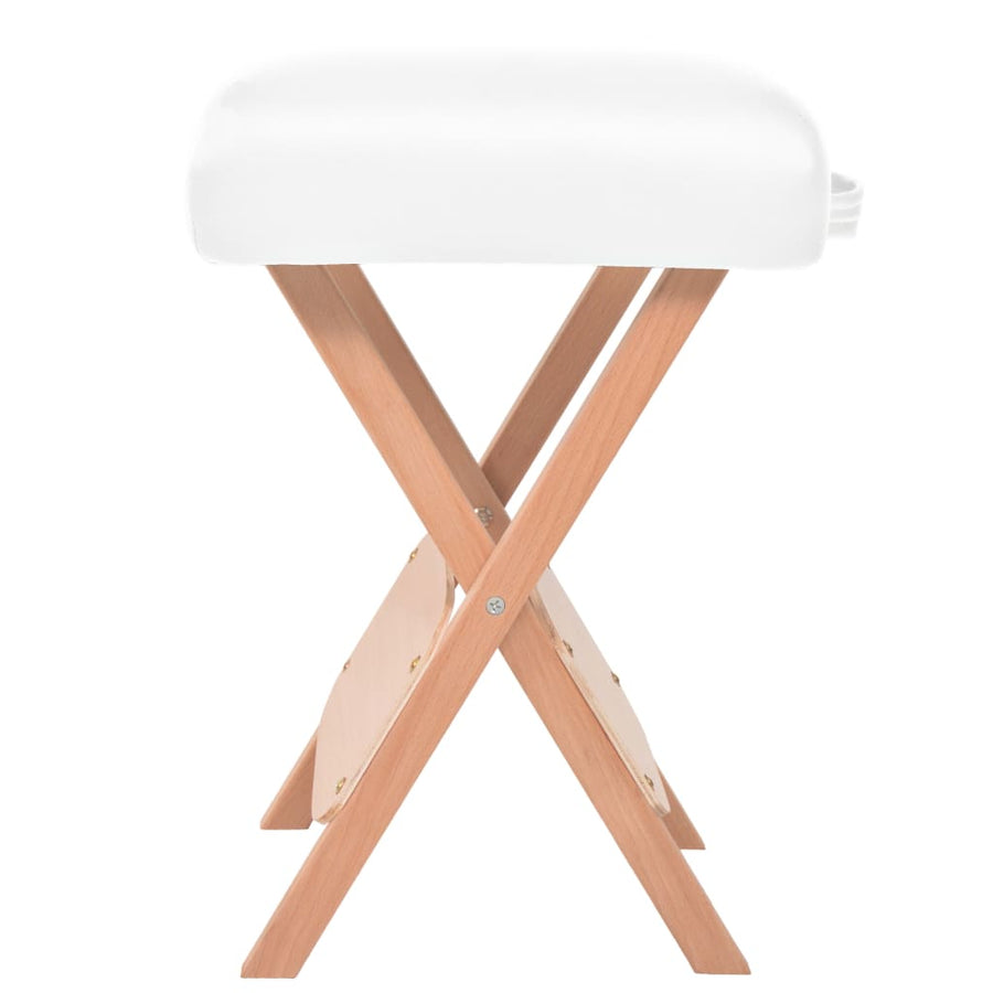 Massagetafel- En Krukset Inklapbaar 2 Zones 10 Cm Dik Wit
