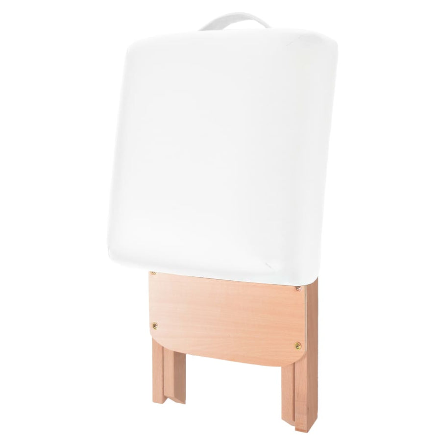 Massagetafel- En Krukset Inklapbaar 2 Zones 10 Cm Dik Wit