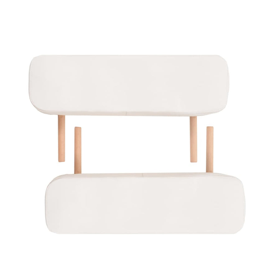 Massagetafel- En Krukset Inklapbaar 2 Zones 10 Cm Dik Wit