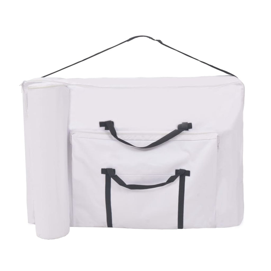 Massagetafel- En Krukset Inklapbaar 2 Zones 10 Cm Dik Wit