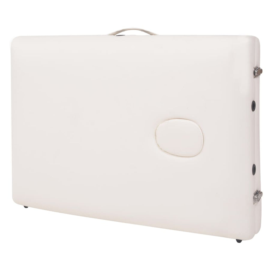 Massagetafel- En Krukset Inklapbaar 2 Zones 10 Cm Dik Wit