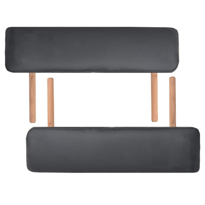 Massagetafel- En Krukset Inklapbaar 2 Zones 10 Cm Dik Zwart