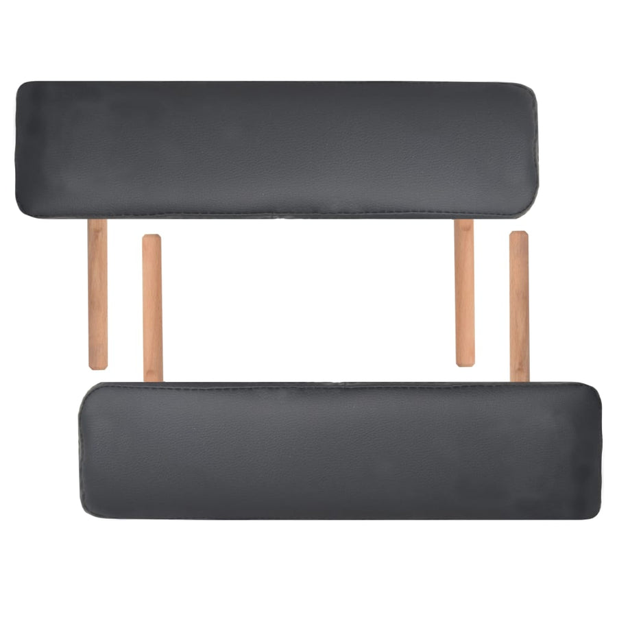 Massagetafel- En Krukset Inklapbaar 2 Zones 10 Cm Dik Zwart