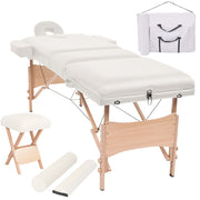 Massagetafel krukset inklapbaar 10 cm dik wit