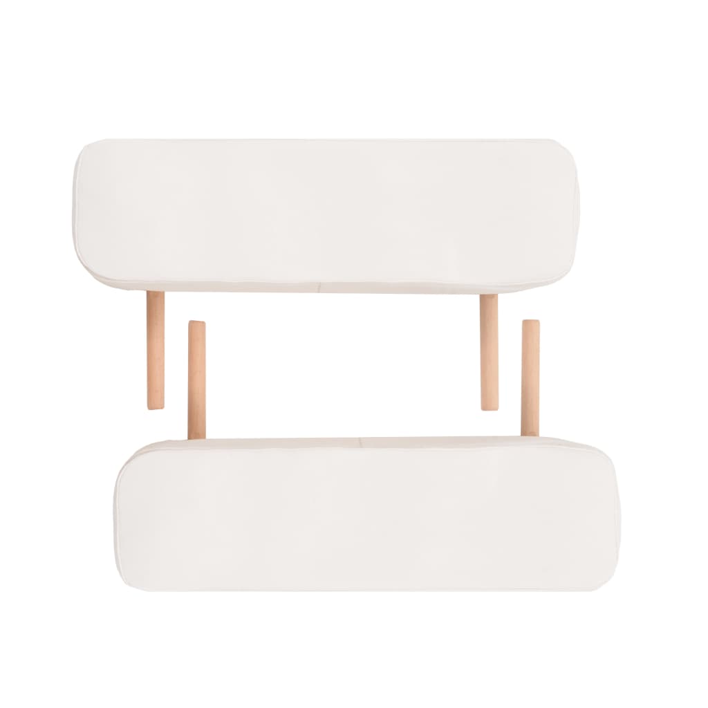 Massagetafel- En Krukset Inklapbaar 3 Zones 10 Cm Dik Wit