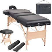 Massagetafel en krukset inklapbaar 10 cm dik wit