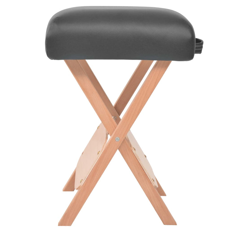 Massagetafel- En Krukset Inklapbaar 3 Zones 10 Cm Dik Wit Zwart
