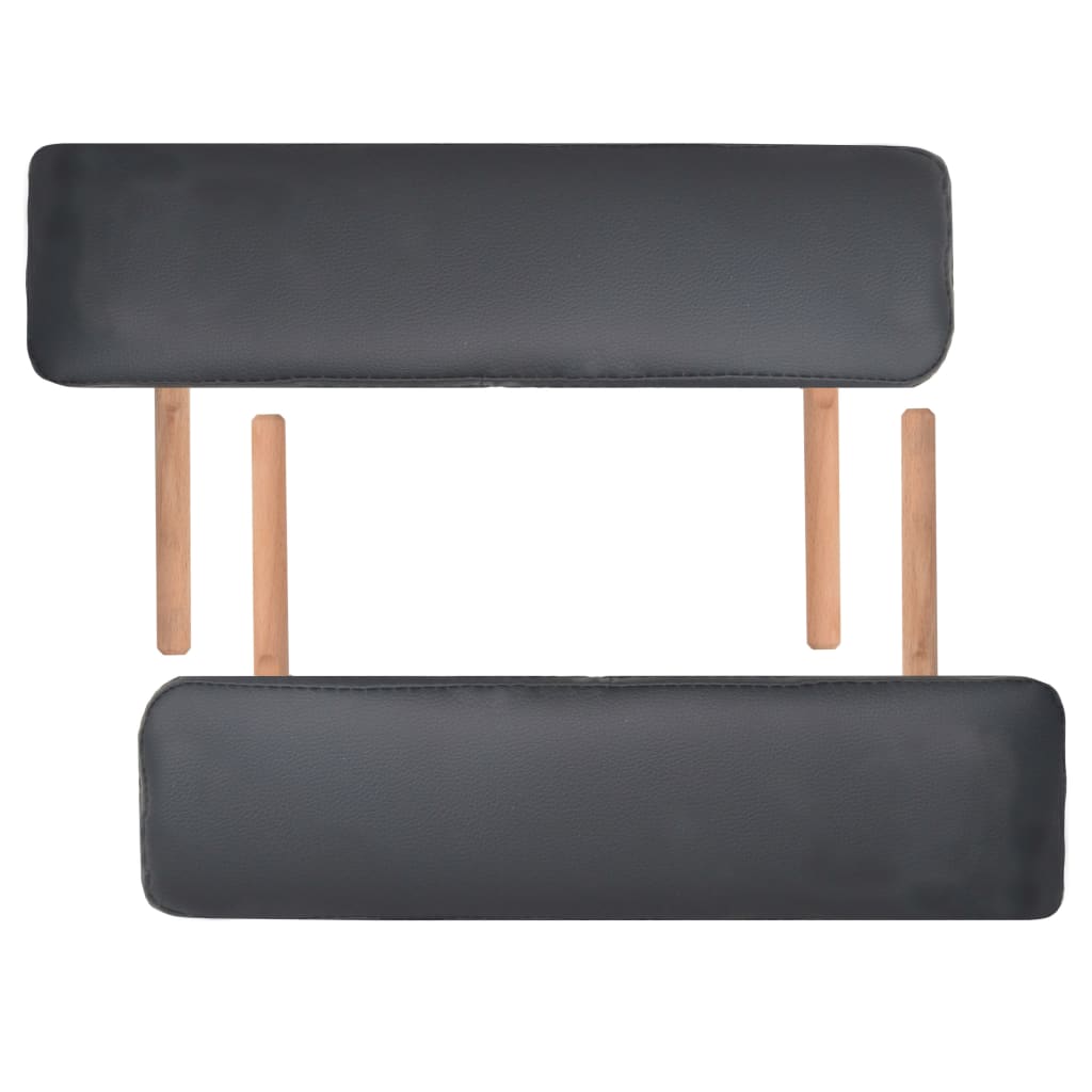 Massagetafel- En Krukset Inklapbaar 3 Zones 10 Cm Dik Wit Zwart