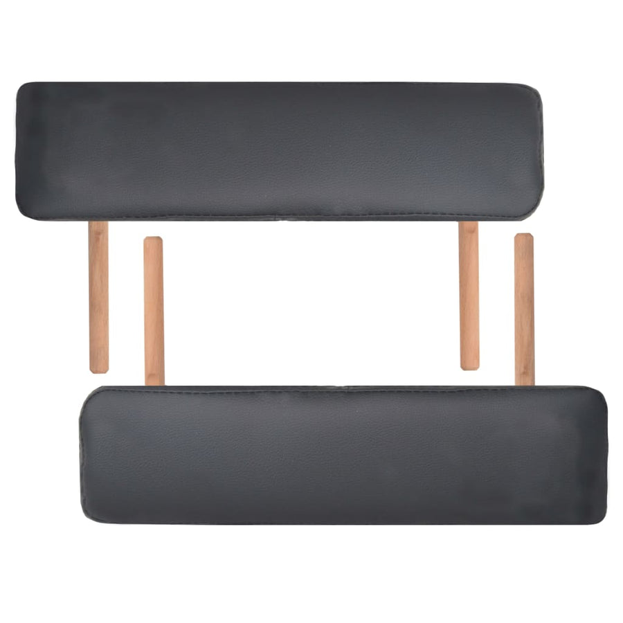 Massagetafel- En Krukset Inklapbaar 3 Zones 10 Cm Dik Wit Zwart
