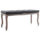 Bench 110x38x48 cm linen solid wood dark grey