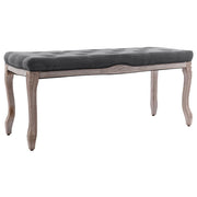 Bench 110x38x48 cm linen solid wood dark grey