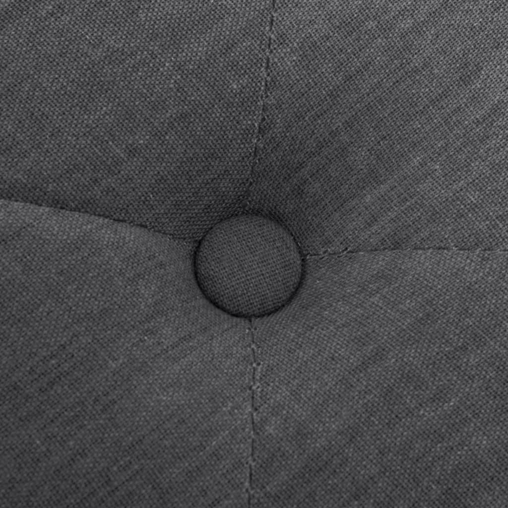 Bankje 110X38X48 Cm Linnen Massief Hout Donkergrijs