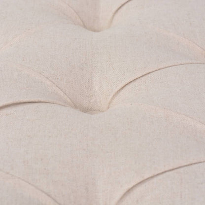 Bank 150X40X48 Cm Linnen Massief Hout Crèmewit