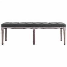 Bankje 150X40X48 Cm Linnen Massief Hout Donkergrijs