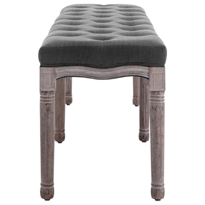 Bankje 150X40X48 Cm Linnen Massief Hout Donkergrijs