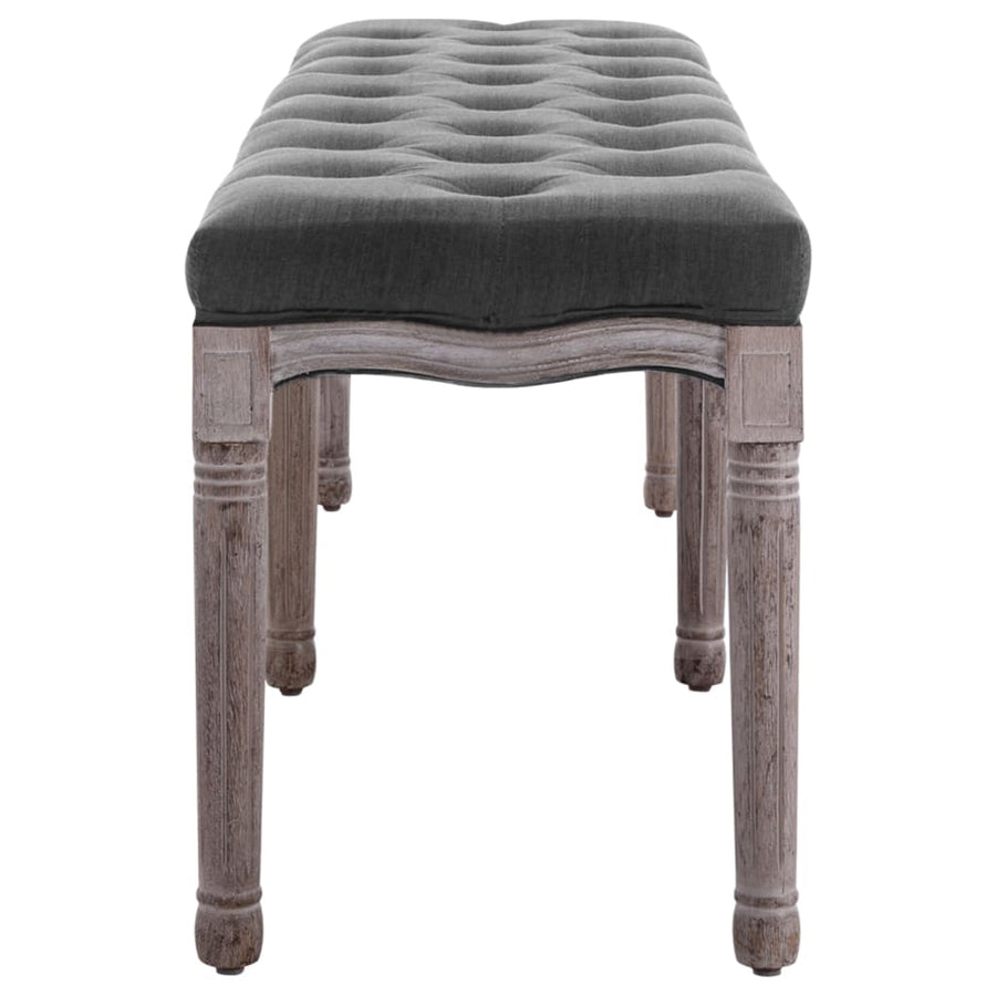 Bankje 150X40X48 Cm Linnen Massief Hout Donkergrijs