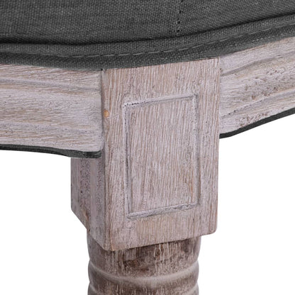 Bankje 150X40X48 Cm Linnen Massief Hout Donkergrijs