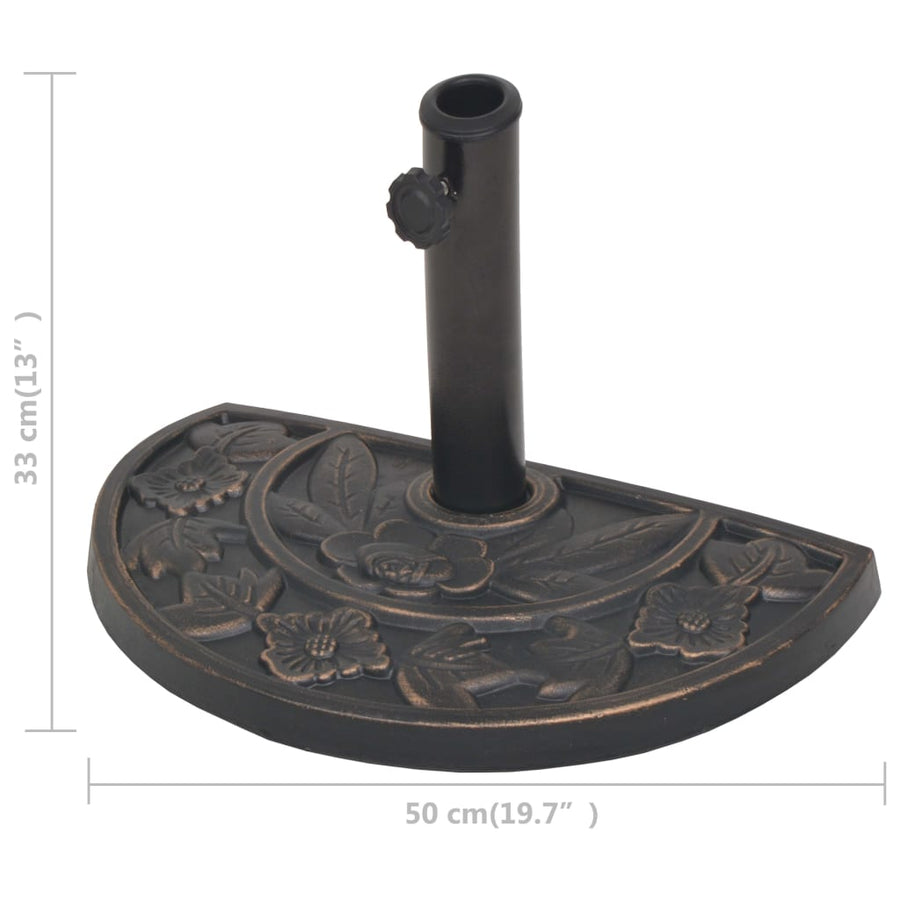 Parasolvoet Halfrond 9 Kg Hars Bronskleurig Half rond
