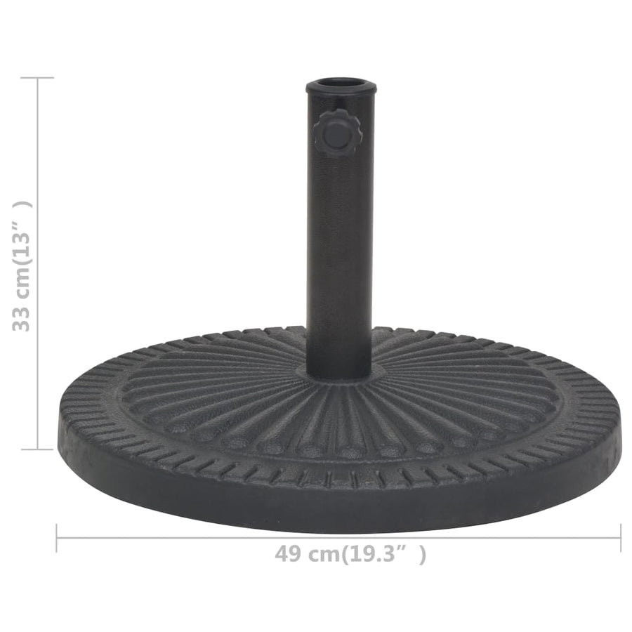 Parasolvoet Rond Hars Zwart 14 kg