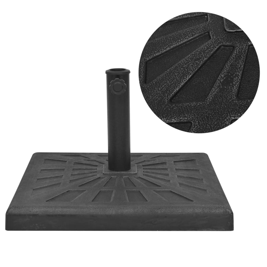Parasolvoet Vierkant Hars Zwart 12 kg