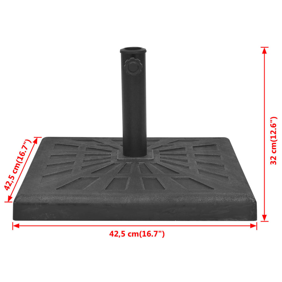 Parasolvoet Vierkant Hars Zwart 12 kg