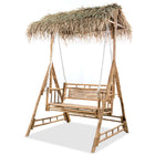Swing Bench with Palm Leaves 2-Seater 202 cm Bamboo