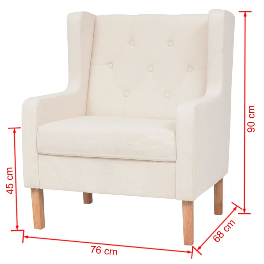 Fauteuil Stof Crèmewit