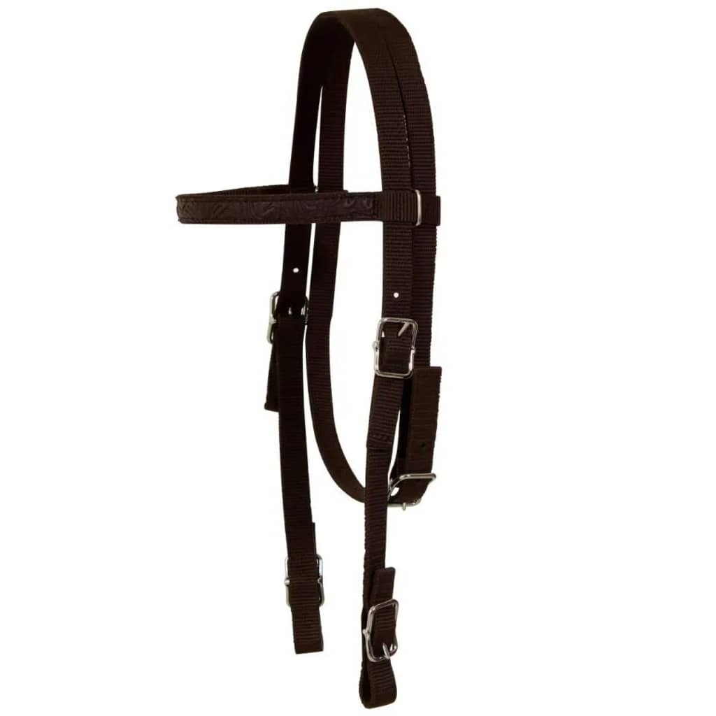 Western Zadel, Hoofdstel En Borstriem 15" Echt Leer 15 in
