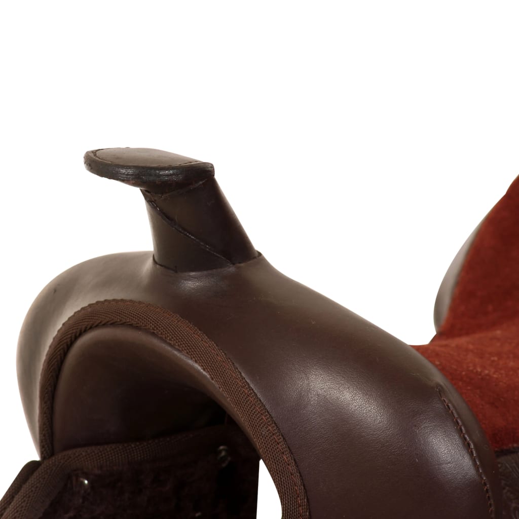 Western Zadel, Hoofdstel En Borstriem 15" Echt Leer 15 in
