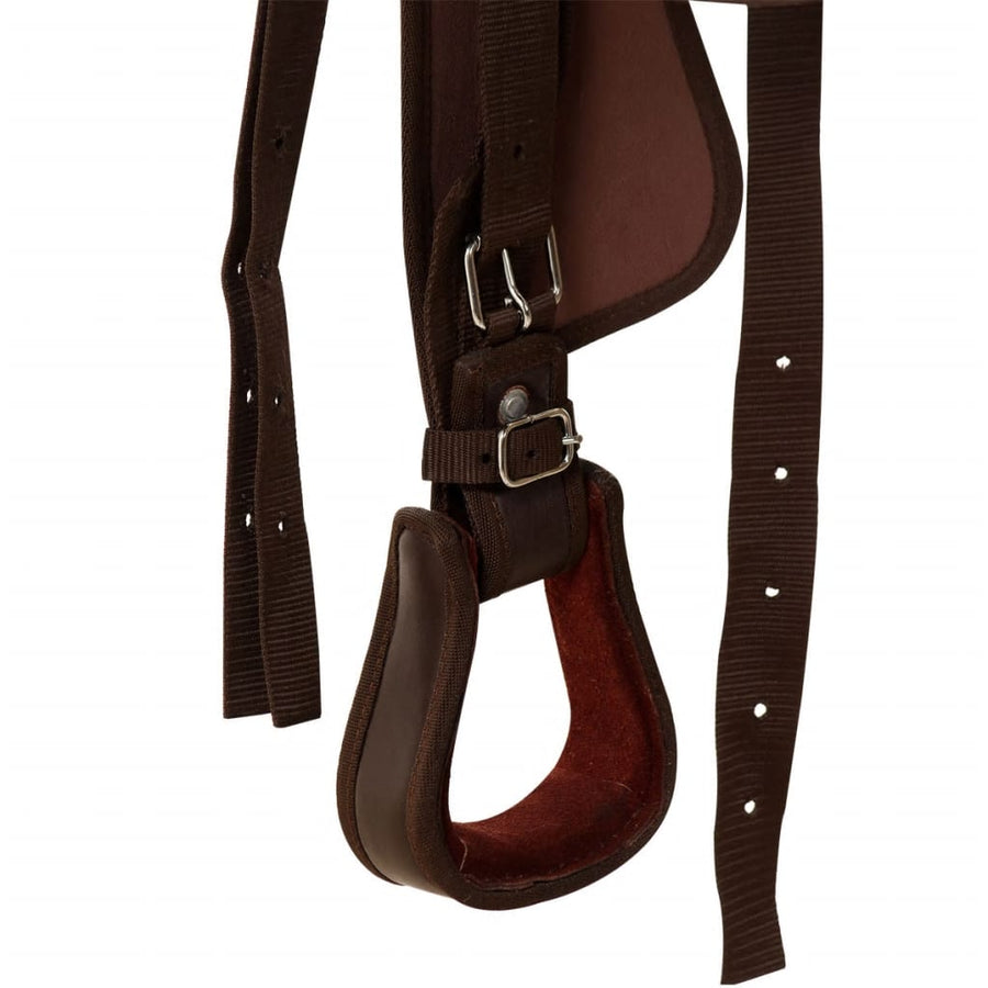 Western Zadel, Hoofdstel En Borstriem 16" Echt Leer 16 in