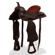 Western zadelset 17 inch echt leer bruin