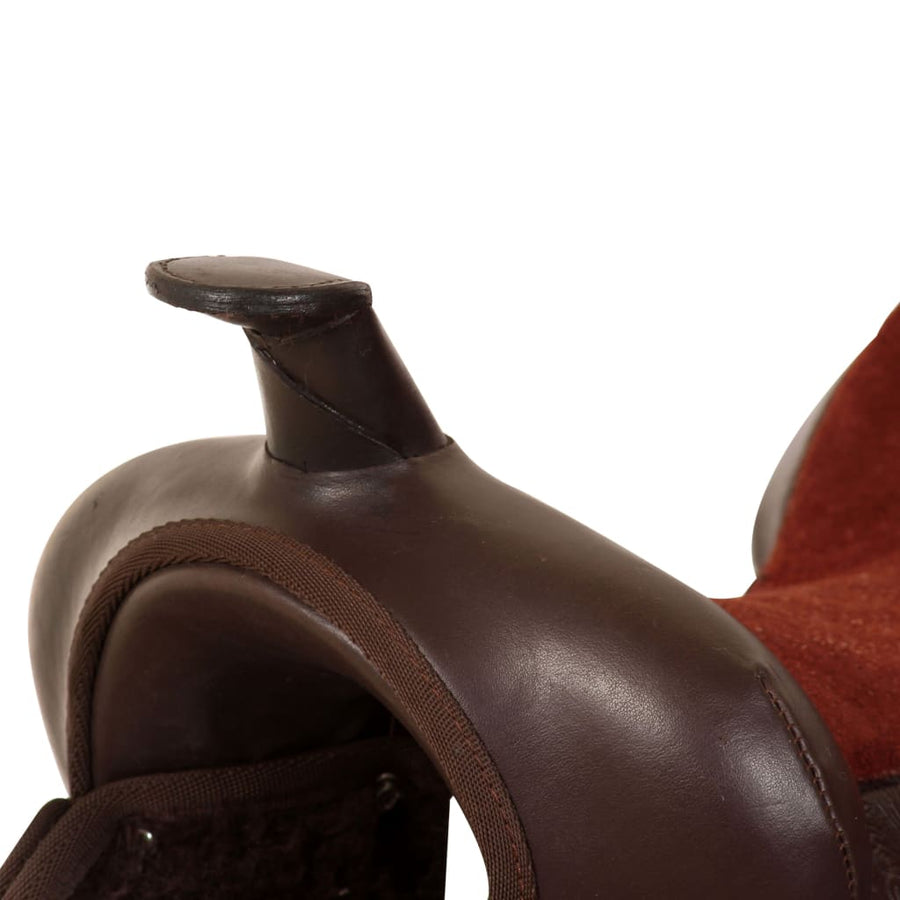 Western Zadel, Hoofdstel En Borstriem 17" Echt Leer 17 in