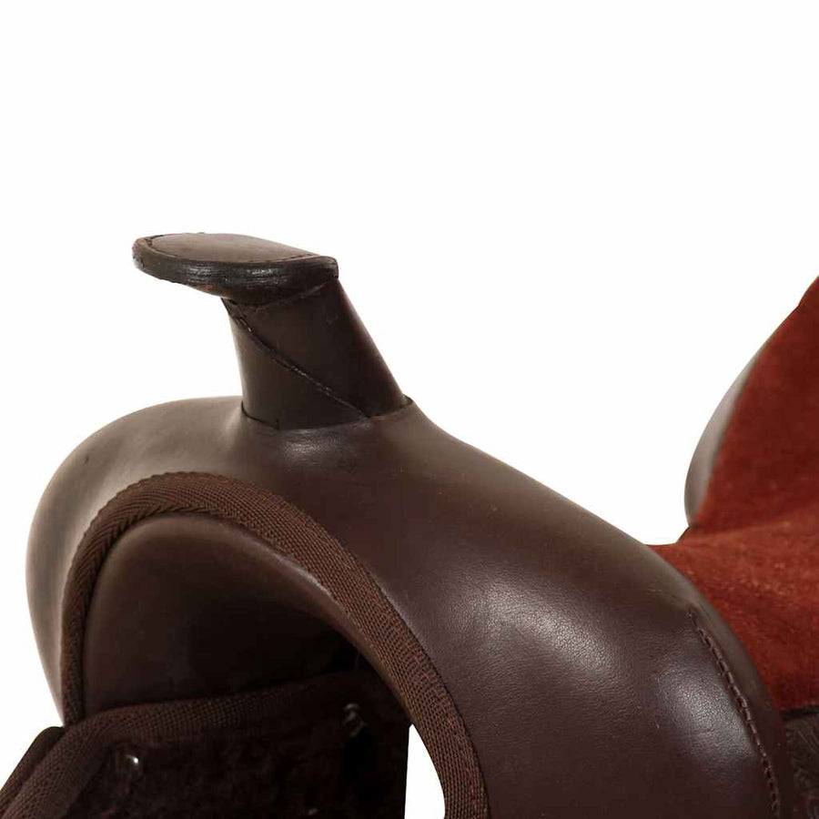 Western Zadel, Hoofdstel En Borstriem 12" Echt Leer Bruin