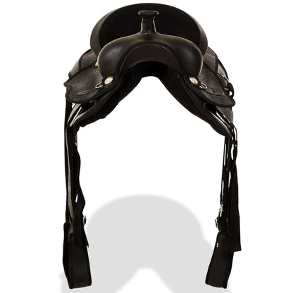 Western Zadel, Hoofdstel En Borstriem 16" Echt Leer 16 in