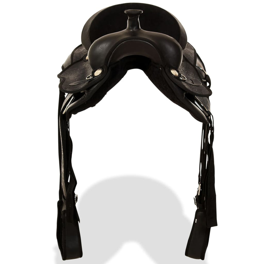 Western Zadel, Hoofdstel En Borstriem 16" Echt Leer 16 in
