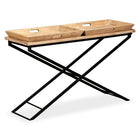 Wandtafel massief mangohout 130x40x80 cm