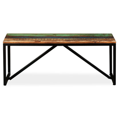Bankje Massief Gerecycled Hout 110 x 35 x 45 cm Multikleur