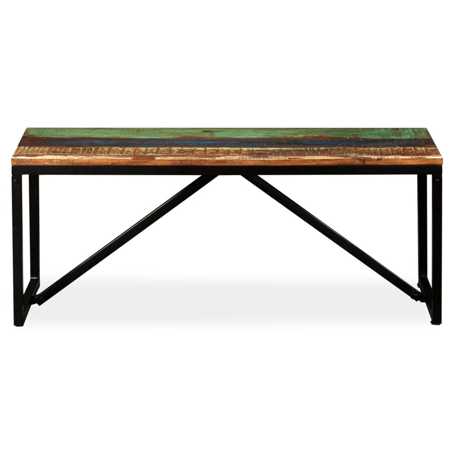 Bankje Massief Gerecycled Hout 110 x 35 x 45 cm Multikleur