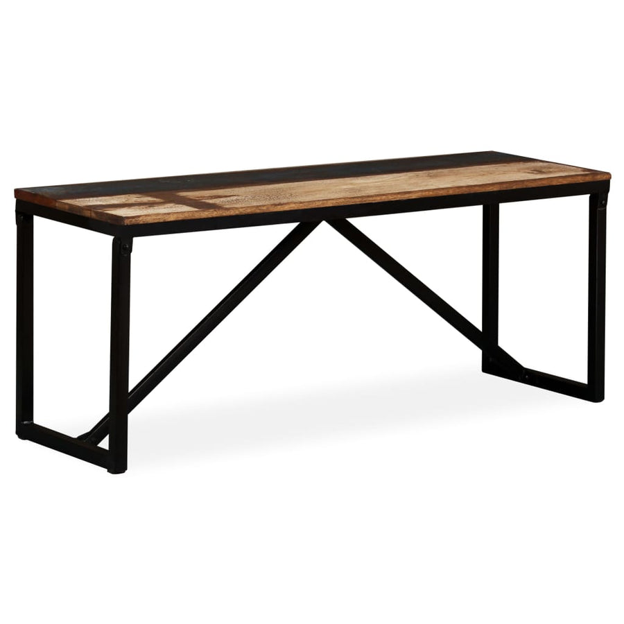 Bankje Massief Gerecycled Hout 110 x 35 x 45 cm Multikleur