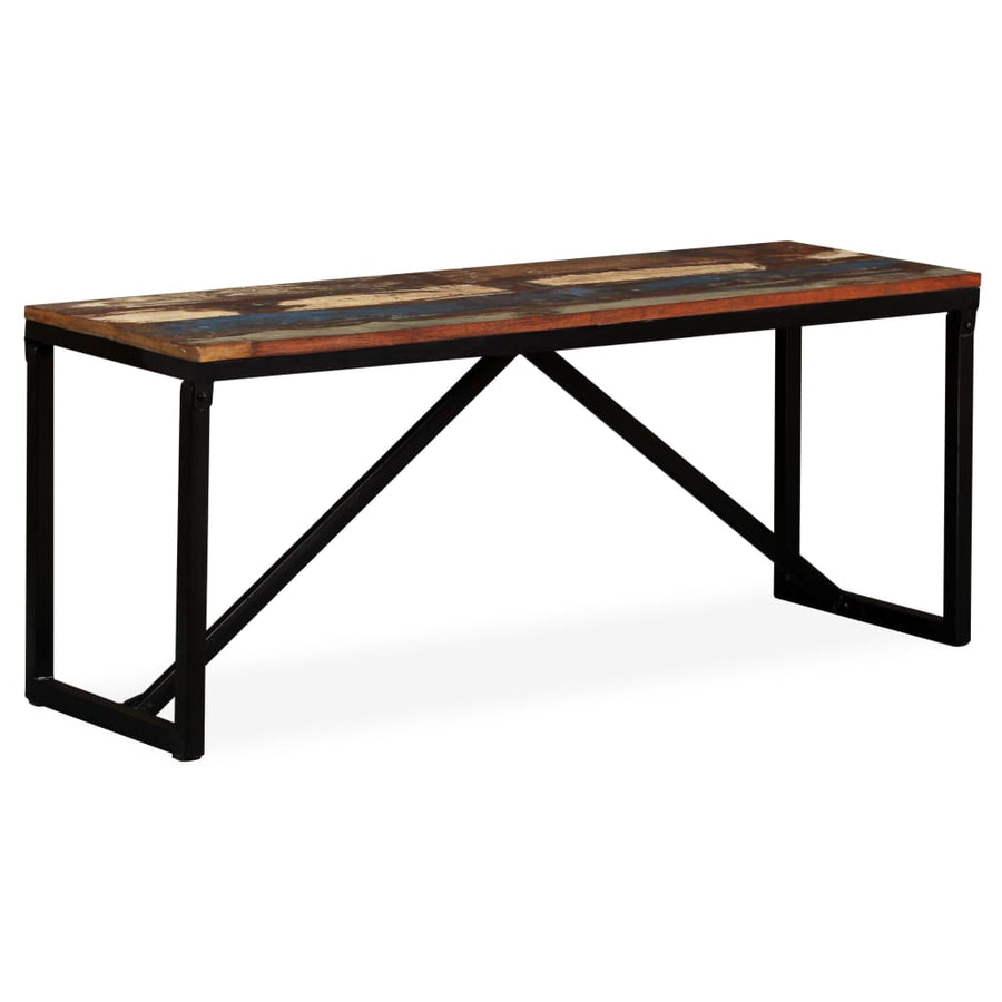 Bankje Massief Gerecycled Hout 110 x 35 x 45 cm Multikleur