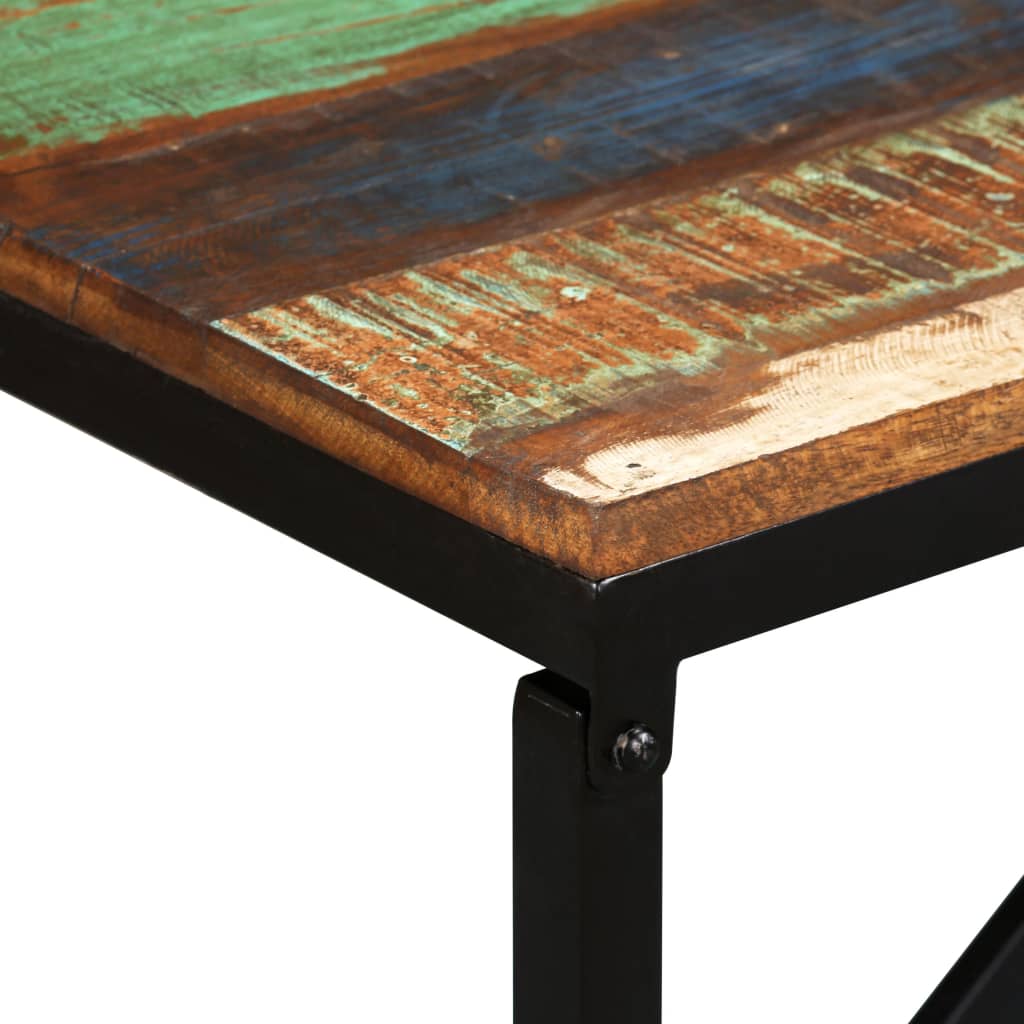Bankje Massief Gerecycled Hout 110 x 35 x 45 cm Multikleur