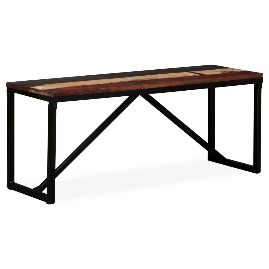 Bankje Massief Gerecycled Hout 110 x 35 x 45 cm Multikleur
