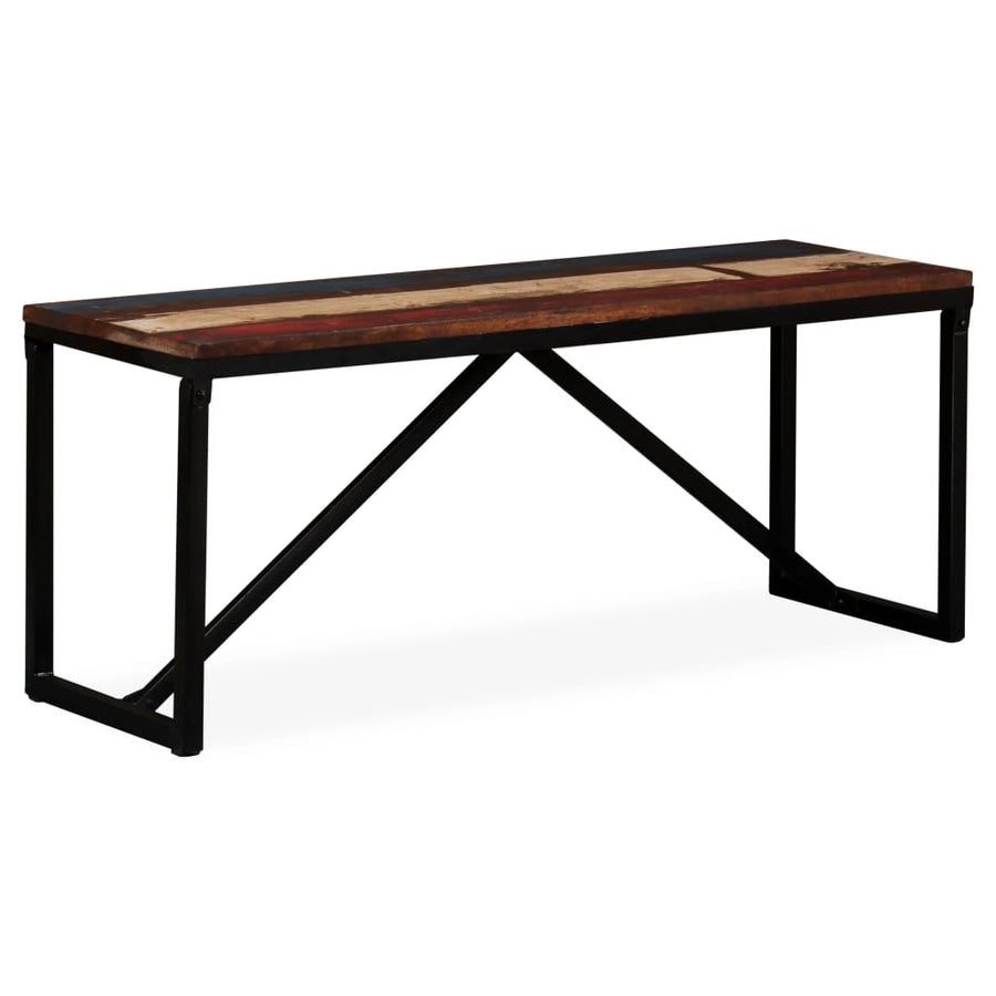 Bankje Massief Gerecycled Hout 110 x 35 x 45 cm Multikleur