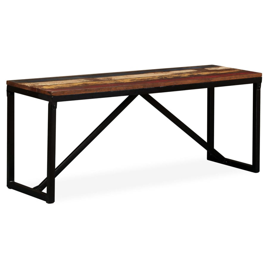 Bankje Massief Gerecycled Hout 110 x 35 x 45 cm Multikleur