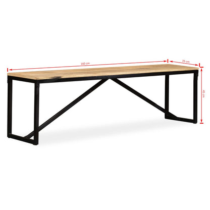 Bankje Massief Mangohout 160 x 35 x 45 cm Bruin