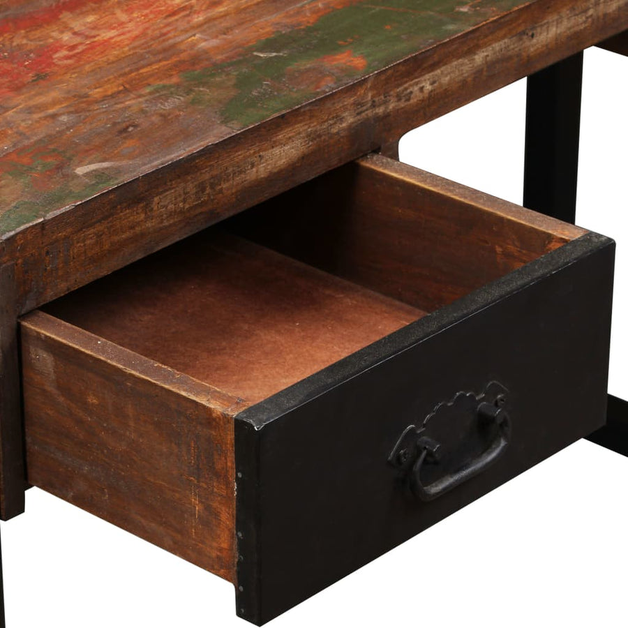 Bureau met 2 lades 120x50x76 cm massief gerecycled hout 120 x 50 x 76 cm massief gerecycled hout