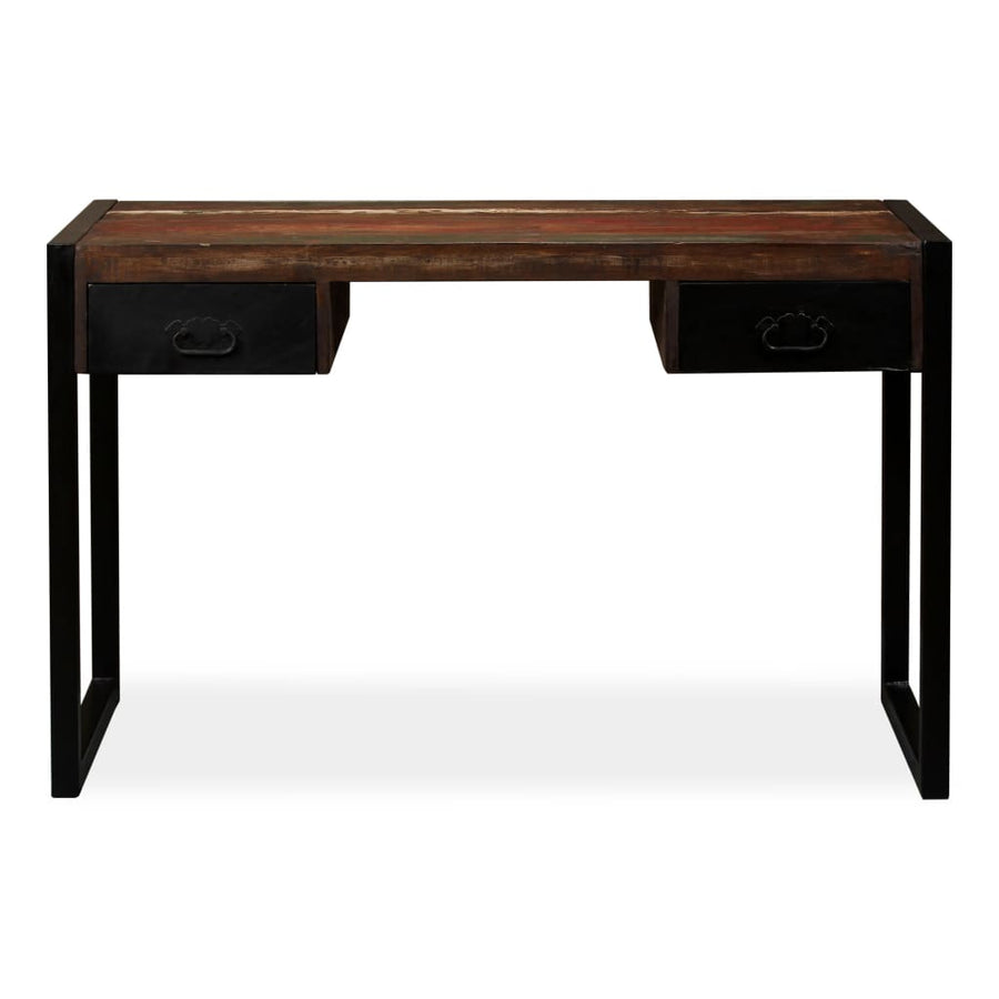 Bureau met 2 lades 120x50x76 cm massief gerecycled hout 120 x 50 x 76 cm massief gerecycled hout